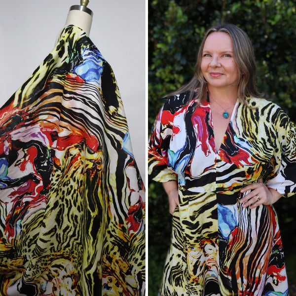 *Cloth Edit Exclusive ~ 100% Ramie 'Marbled Animal Print'